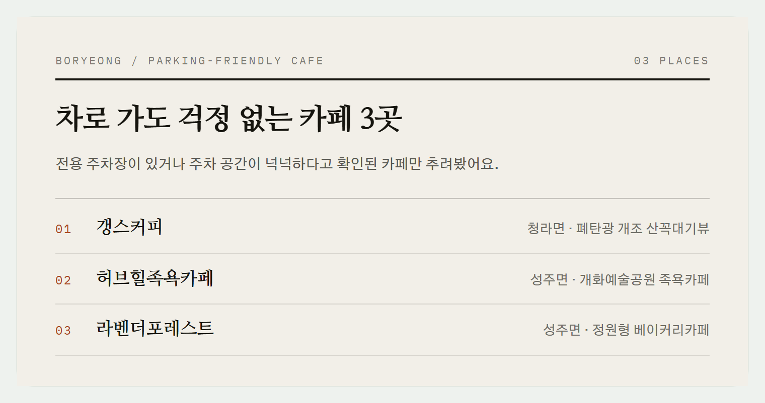 이번 편에서 소개하는 3곳