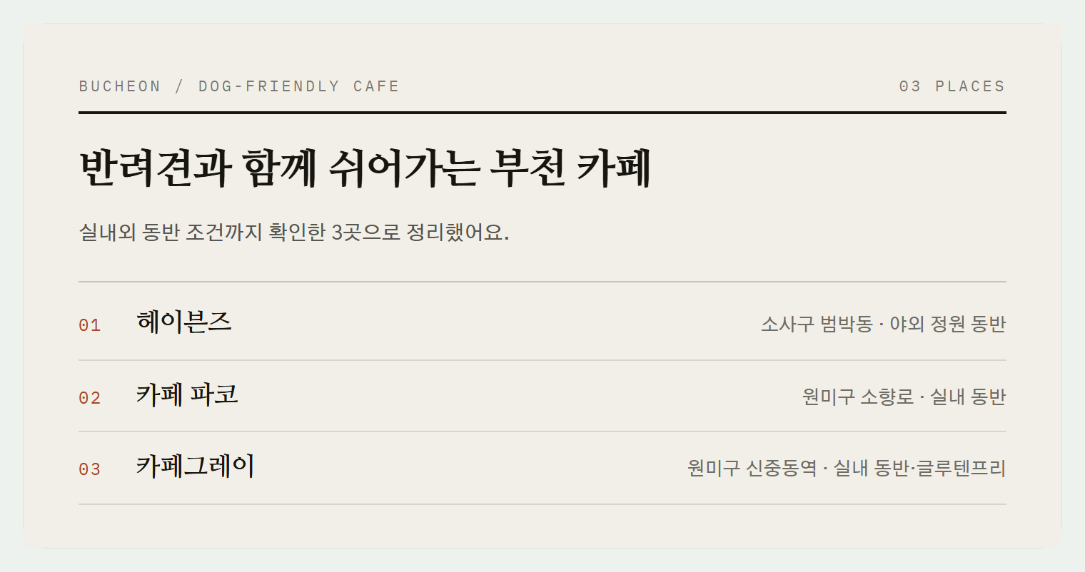 이번 편에서 소개하는 3곳
