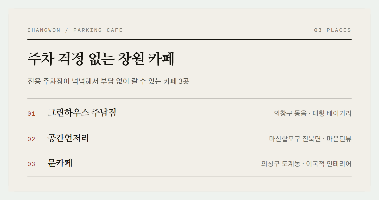 이번 편에서 소개하는 3곳