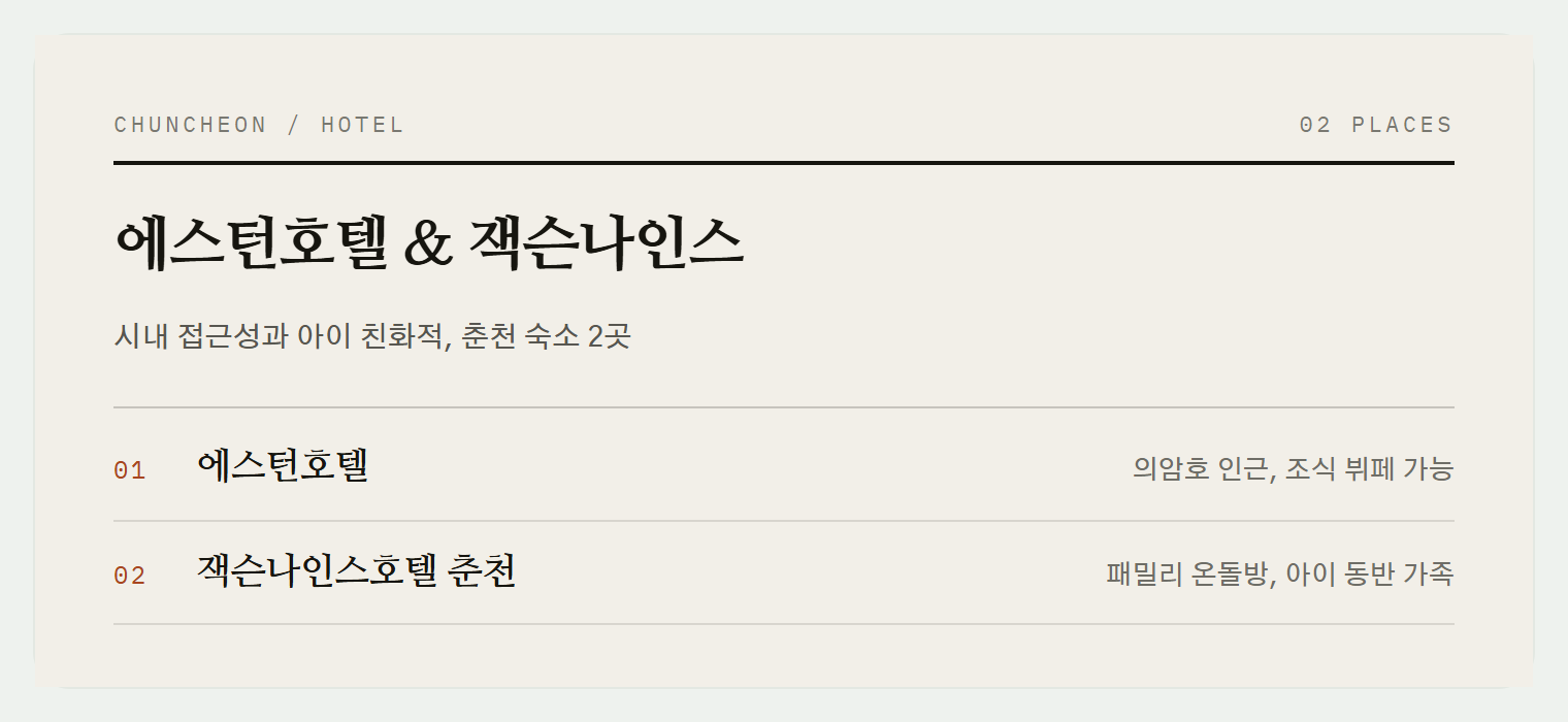 이번 편에서 소개하는 2곳