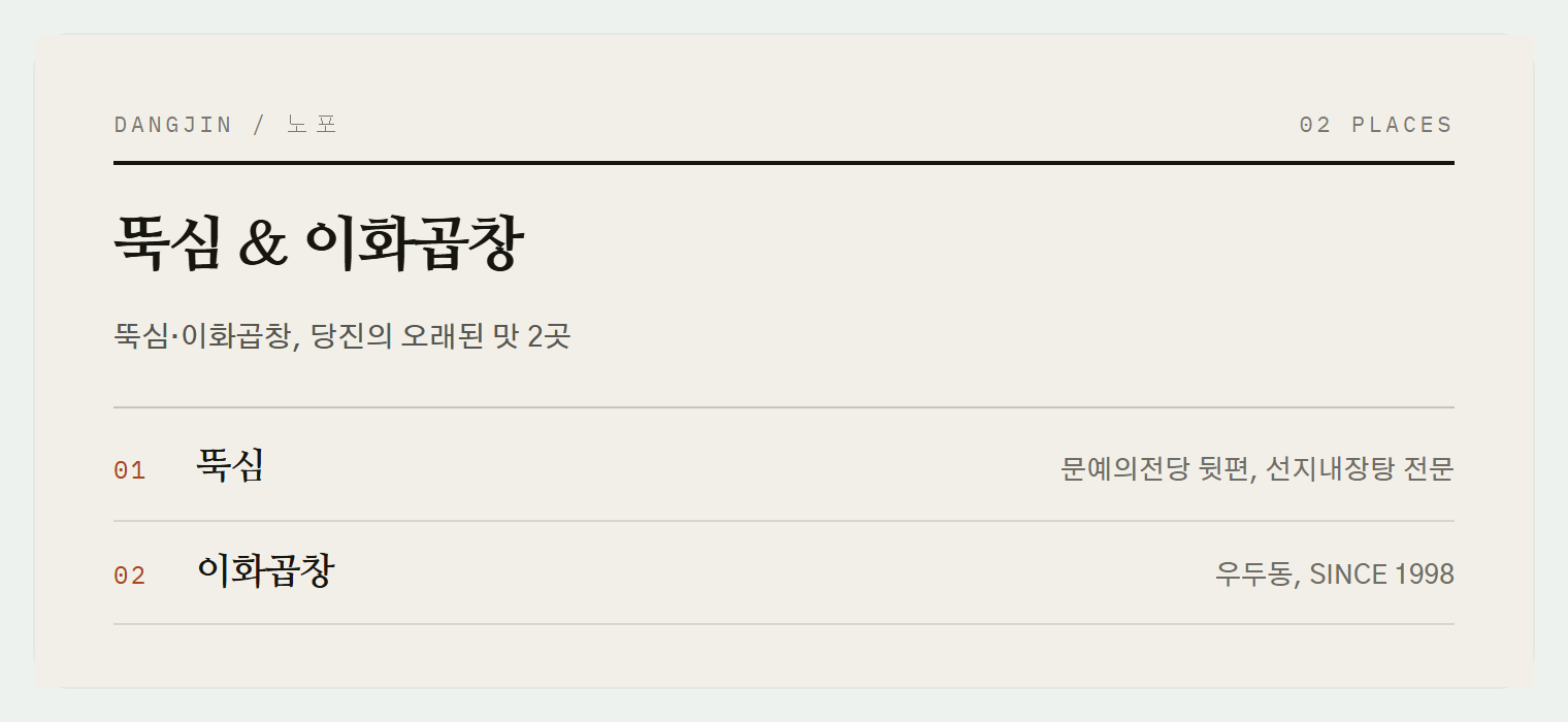 이번 편에서 소개하는 2곳