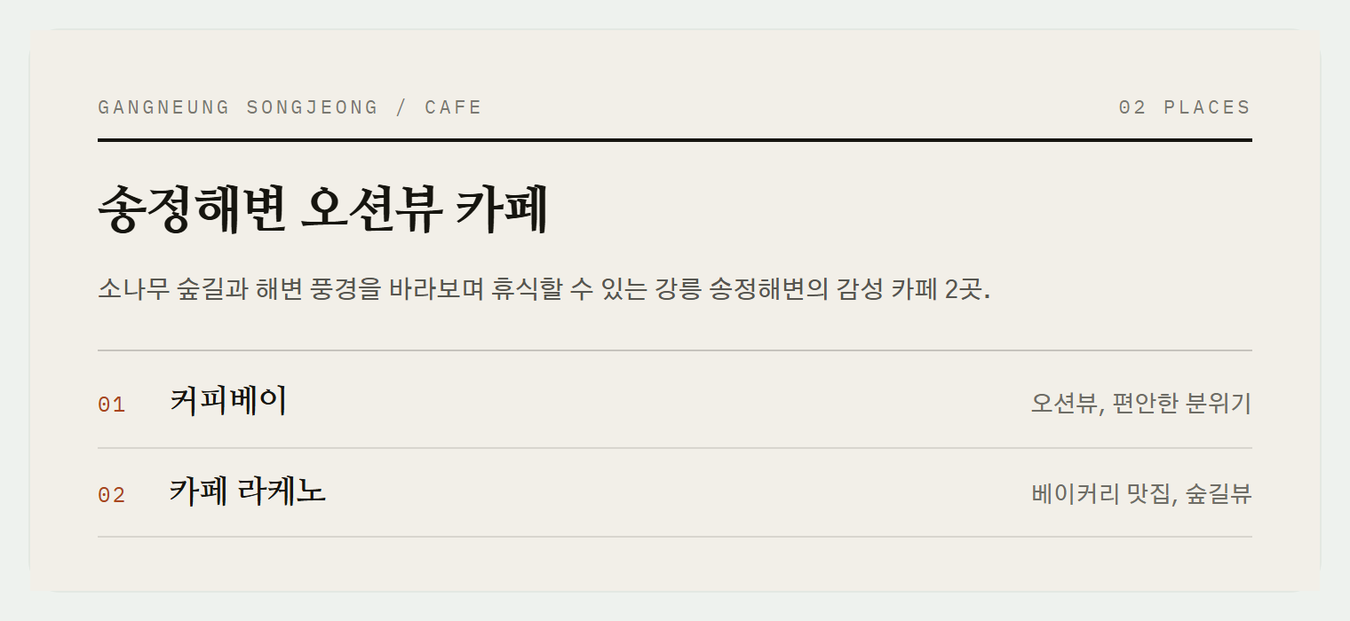 송정해변의 맑은 해수욕장과 소나무 숲