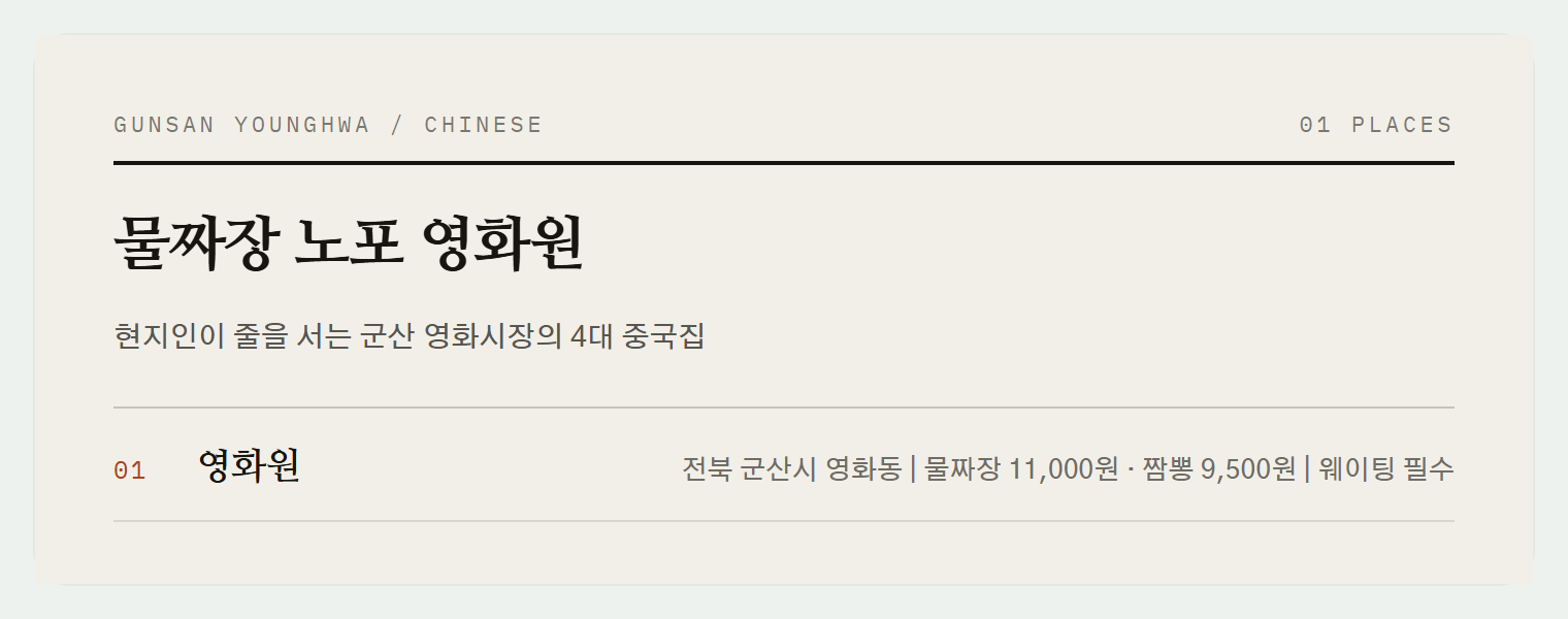 영화시장 물짜장 노포, 영화원