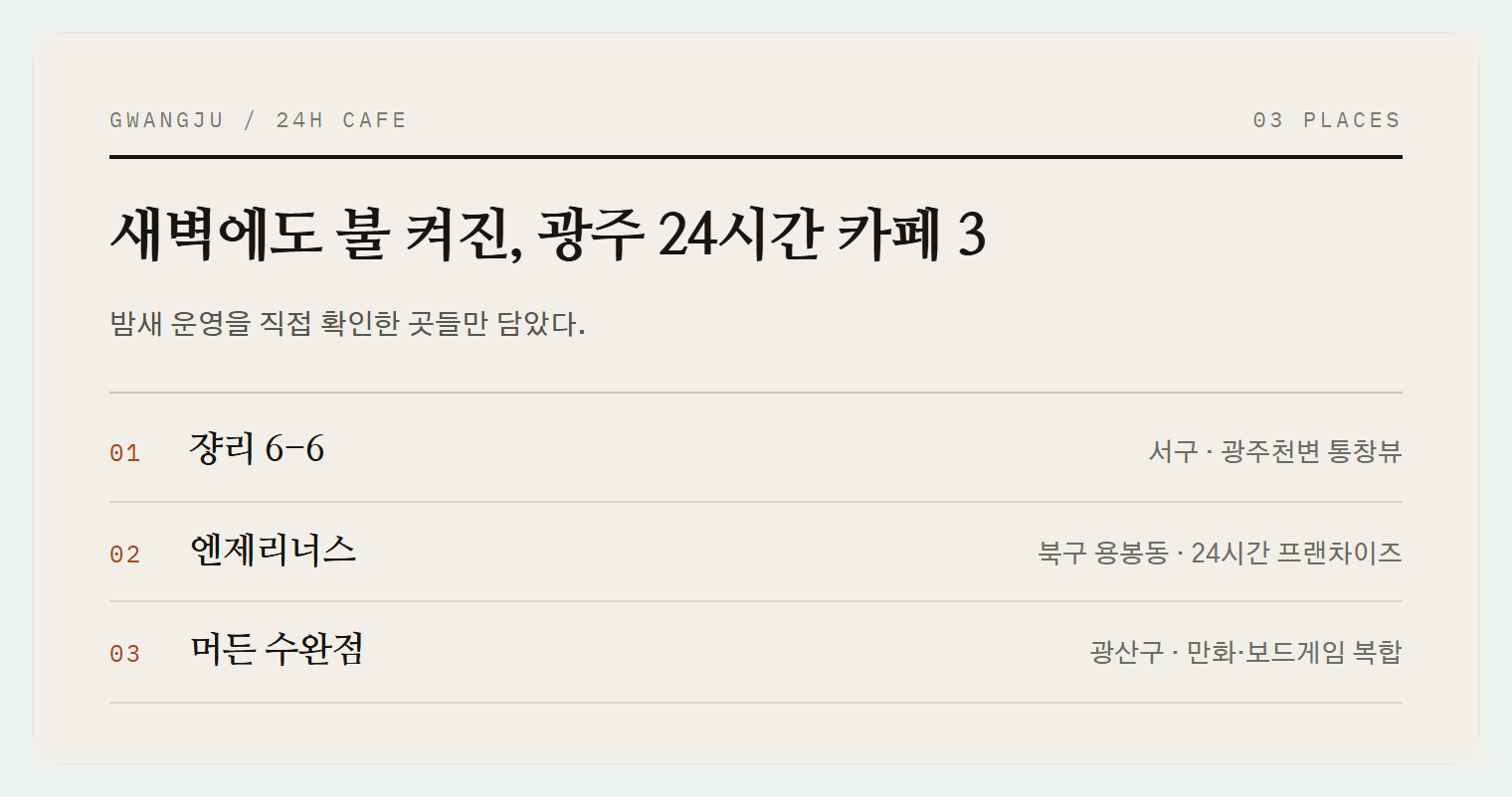 이번 편에서 소개하는 3곳