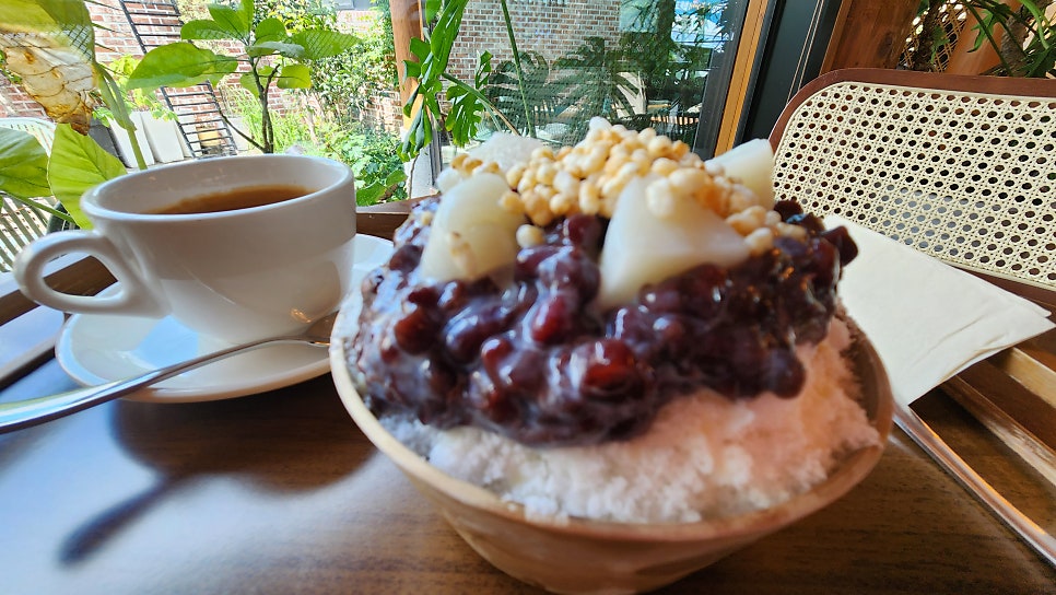 하노크에서 즐긴 빙수와 커피