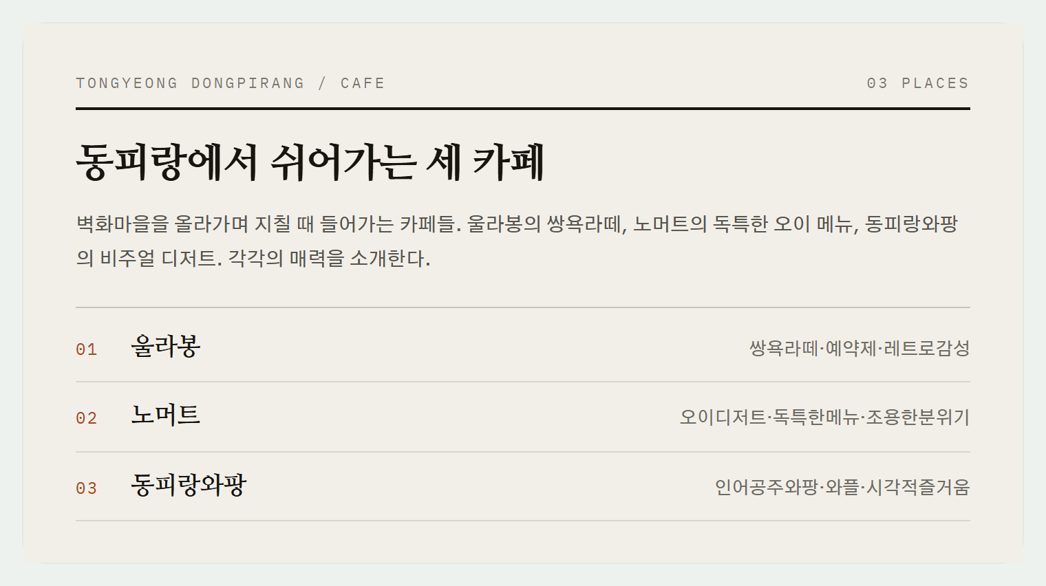 동피랑 카페 탐방 가이드