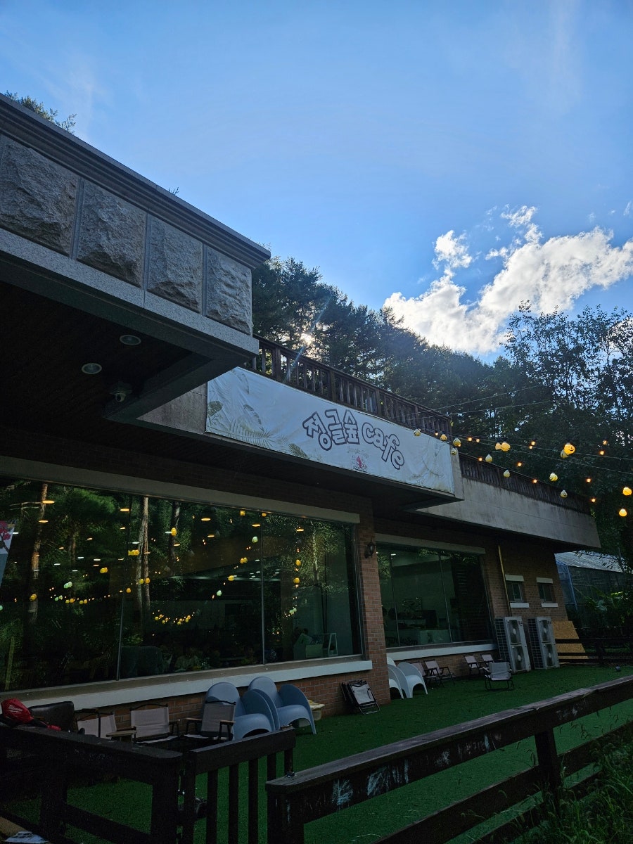 정글숲 cafe 외관과 야외 테라스